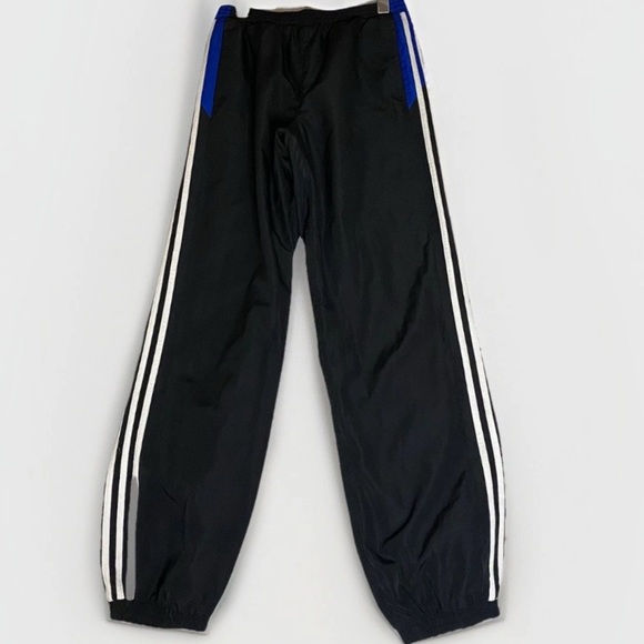 Adidas Track Pants Youth YXL Climalite Black/Blue 3 Stripe Athleticwear Sports - Picture 1 of 11